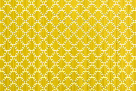 Yellow abstract paper lines style macro texture white ornamental styledの写真素材