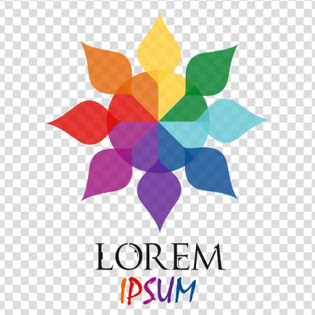 Abstract rainbow flower geometric logo template isolated. Business abstract icon. Use for logo, sign, symbol, web, label, icon. Vector illustrationのイラスト素材