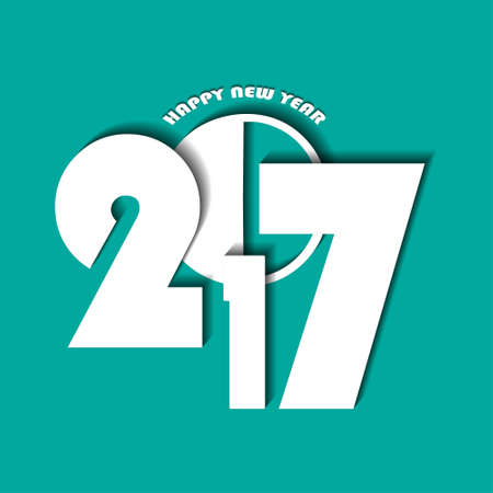 New Year 2017 concept on turquoise background. Vector illustrationのイラスト素材
