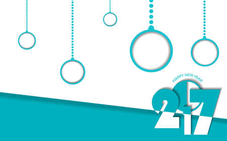 New Year 2017 concept in turquoise and white style. Use for posters, covers, placards, flyers and...