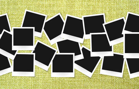 Photo frames pack on vintage wooden background