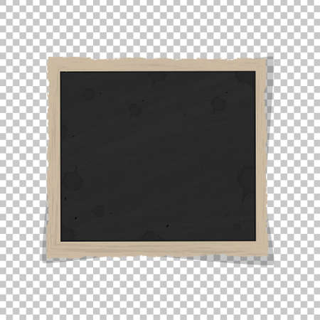 Square old vintage frame template with shadows isolated on transparent background. Vector illustrationのイラスト素材