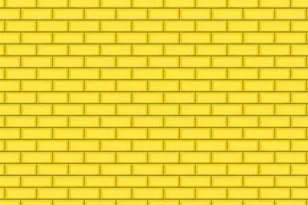 Cartoon hand drown golden realistic seamless brick wall texture. Vector illustrationのイラスト素材