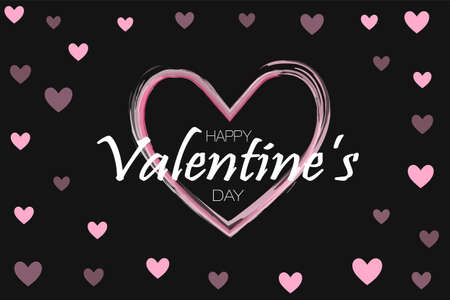 Happy Valentine's day background. Holiday black and pink style card design concept. Vector illusirationのイラスト素材
