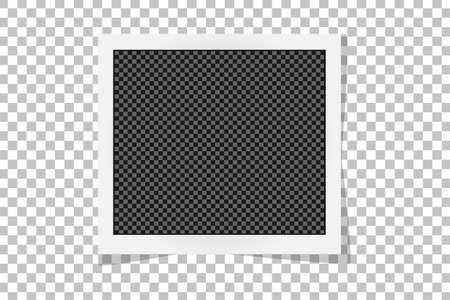 Square frame template with shadows isolated on transparent background. Vector illustrationのイラスト素材