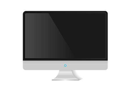 Realistic black modern TV monitor isolated. Vector illustrationのイラスト素材