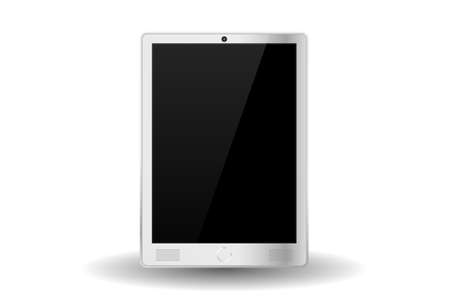 White modern tablet PC isolated. Vector illustrationのイラスト素材