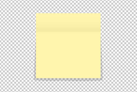 Yellow office paper sticker with shadow isolated. Vector illustrationのイラスト素材
