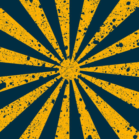 Scratched grunge background in form of sun rays. Vector illustration