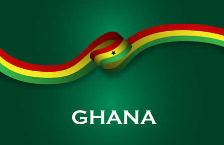 Ghana sport style flag ribbon classic style.のイラスト素材