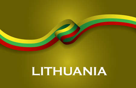 Lithuania sport style flag ribbon classic style.のイラスト素材
