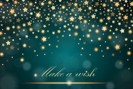 Vector abstract shining falling stars on turquoise ambient background.のイラスト素材