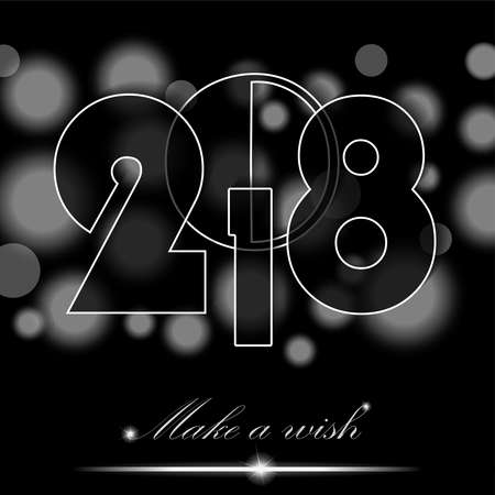 New Year 2018 concept on black ambient background. Vector illustrationのイラスト素材
