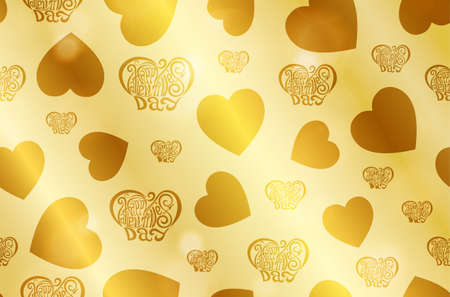 Realistic Vanentines day gold shiny texture with sparkles. Shiny metal foil gradient. Vector illustrationのイラスト素材