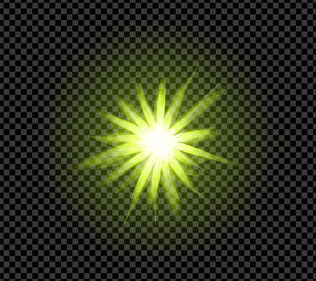 Realistic yellow sparkle effect isolated on transparent background. Firework, explosion, fiery sparks concept. Vector illustrationのイラスト素材