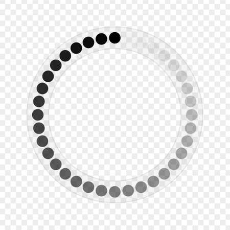 Round download sign on transparent background. Load icon. Data loading bar. Vector stock illustrationのイラスト素材