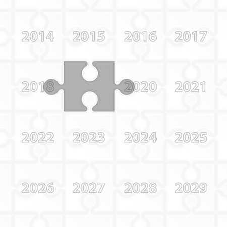 Puzzle year change calendar background. New year 2019 concept. Vector illustration Puzzle year change calendar background. New year 2019 concept. Vector illustration