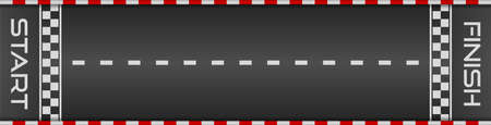 Racing asphalt road. Start and finish concept. Vector illustrationのイラスト素材