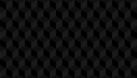 3D realistic black square pattern. Medern cube texture. Geometric symmetry background. Vector illustrationのイラスト素材