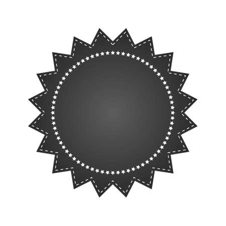 Embroidered black round ribbon stamp isolated on white.のイラスト素材