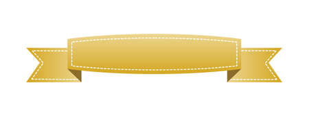 Embroidered gold ribbon isolated on white.のイラスト素材