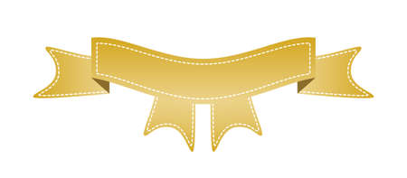 Embroidered gold ribbon isolated on white.のイラスト素材