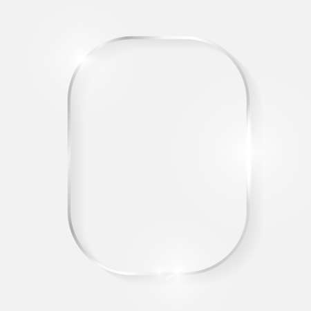 Silver shiny glowing vintage frame with shadows isolated on white background. White gold luxury realistic border. Wedding, mothers or Valentines day concept. Xmas and New Year abstract. Vectorのイラスト素材