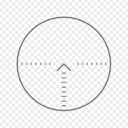 Sniper rifle aim isolated on transparent background. Crosshair target choose destination icon. Aim shoot focus cursor. Bullseye mark targeting. Game aiming sight dot pointer. Vector illustrationのイラスト素材