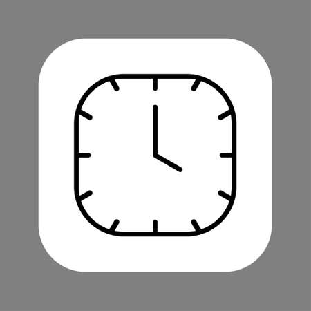 Clock line icon isolated on grey background. Black and white simple watches. Time concept. Vector illustrationのイラスト素材