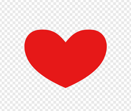 Red heart sign isolated on transparent background. Valentines day icon. Hand drawn heart shape. World heart day concept. Love icon. Vector illustrationのイラスト素材