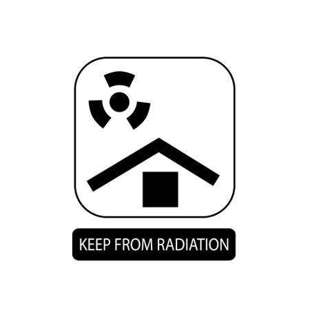 Keep from radiation sign. Flat packaging symbol. Mail box icon isolated on white. Vector illustrationのイラスト素材