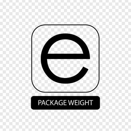 Package weight sign. Flat packaging symbol. Mail box icon isolated on transparent background. Mail icon. Vector illustrationのイラスト素材