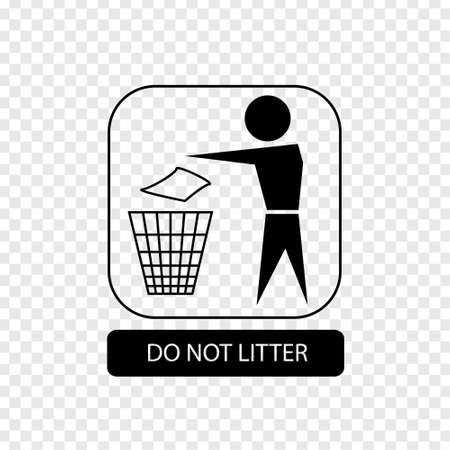 Do not litter sign. Flat packaging symbol. Mail box icon isolated on transparent background. Mail icon. Vector illustrationのイラスト素材