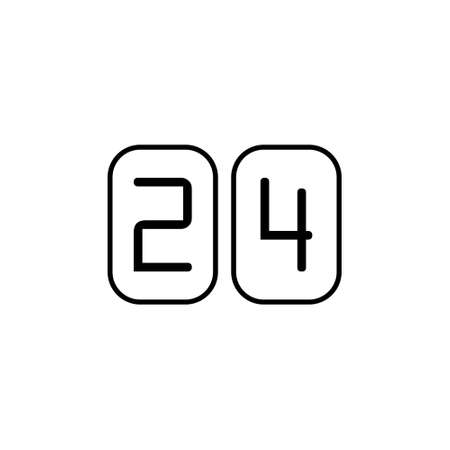 Clock line icon isolated on white background. Black and white simple watches. Time concept. Vector illustrationのイラスト素材