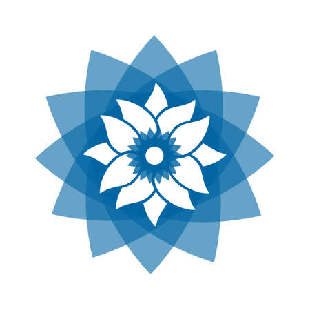 Light blue abstract geometric flower template.のイラスト素材