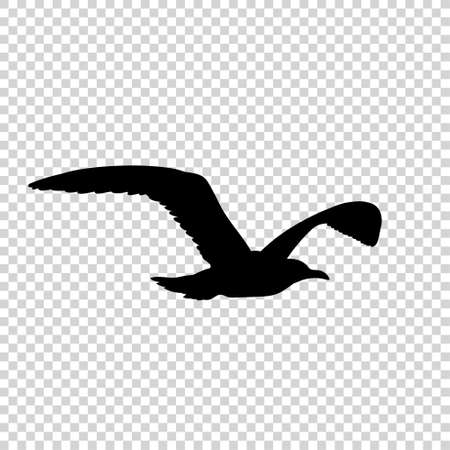 Detailed bird black silhouette isolated on transparent background. Bird icon. Flat style bird sign. Vector illustrationのイラスト素材