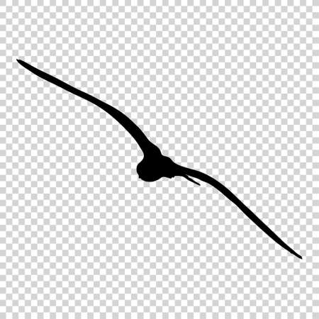 Detailed bird black silhouette isolated on transparent background. Bird icon. Flat style bird sign. Vector illustrationのイラスト素材
