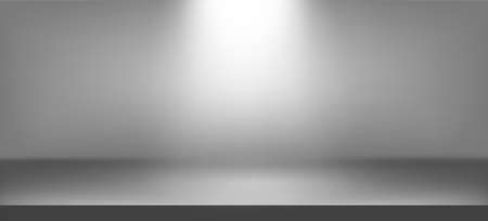 Illuminated scene background. Presentation realistic decorations. Studio empty space. Showroom concept. Vector illustrationのイラスト素材