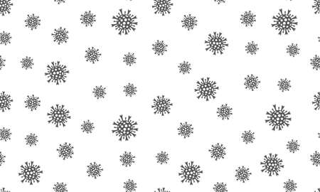 Coronavirus concept seamless background. COVID-19 quarantine. 2019 and 2020 nCov Coronavirus in blood. Infection of coronavirus pandemic abstract.のイラスト素材