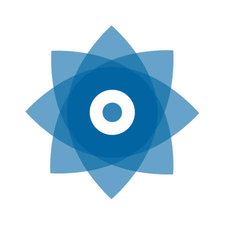 Light blue abstract geometric flower logo template. Business abstract icon isolated on white. Use for logo, sign, symbol, web, label, iconの写真素材