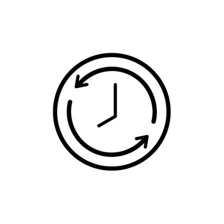 Clock line icon isolated on white background. Black and white simple watches. Time conceptの写真素材