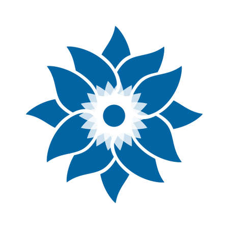 Light blue abstract geometric flower logo template. Business abstract icon isolated on white. Use for logo, sign, symbol, web, label, iconの写真素材