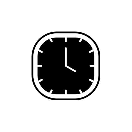 Clock line icon isolated on white background. Black and white simple watches. Time conceptの写真素材