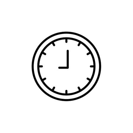 Clock line icon isolated on white background. Black and white simple watches. Time conceptの写真素材