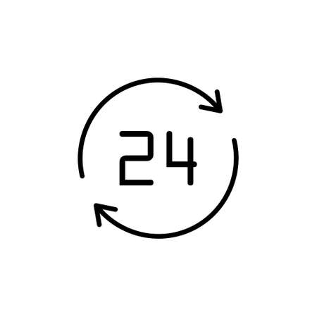 Clock line icon isolated on white background. Black and white simple watches. Time conceptの写真素材