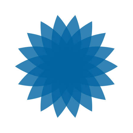Light blue abstract geometric flower logo template. Business abstract icon isolated on white. Use for logo, sign, symbol, web, label, iconの写真素材