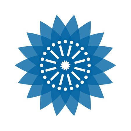 Light blue abstract geometric flower logo template. Business abstract icon isolated on white. Use for logo, sign, symbol, web, label, iconの写真素材