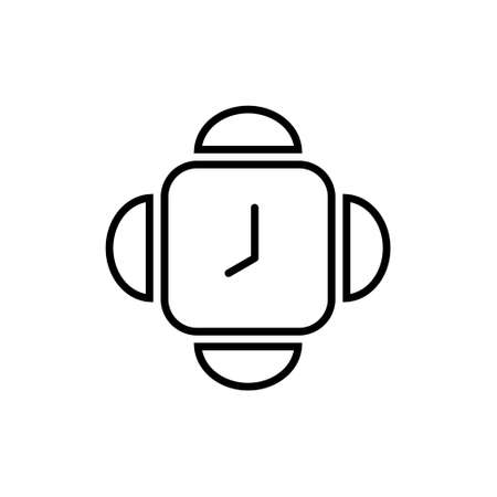 Clock line icon isolated on white background. Black and white simple watches. Time conceptの写真素材