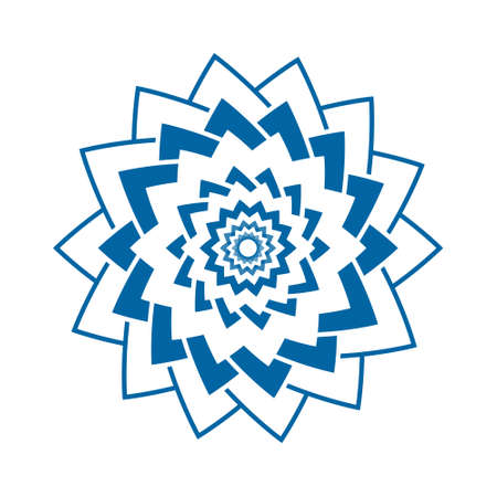 Light blue abstract geometric flower logo template. Business abstract icon isolated on white. Use for logo, sign, symbol, web, label, iconの写真素材