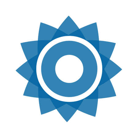 Light blue abstract geometric flower logo template. Business abstract icon isolated on white. Use for logo, sign, symbol, web, label, iconの写真素材